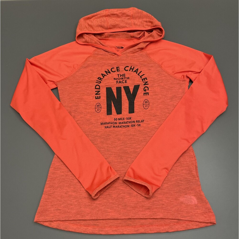 The North Face Endurance Challenge Sz XS Pullover Orange Women's Hooded Shirt